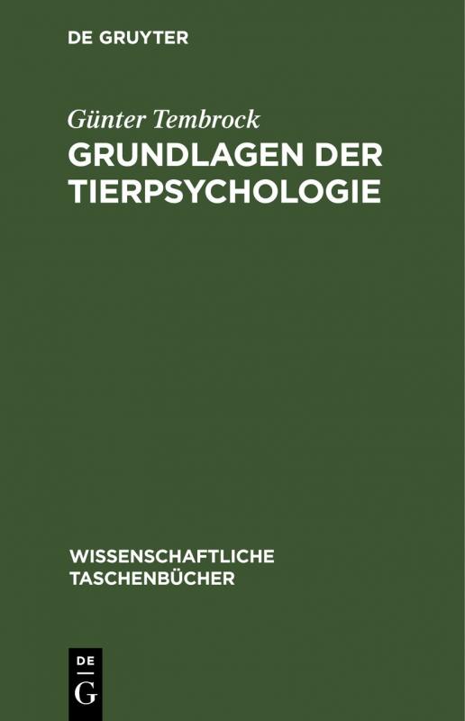 Cover-Bild Grundlagen der Tierpsychologie