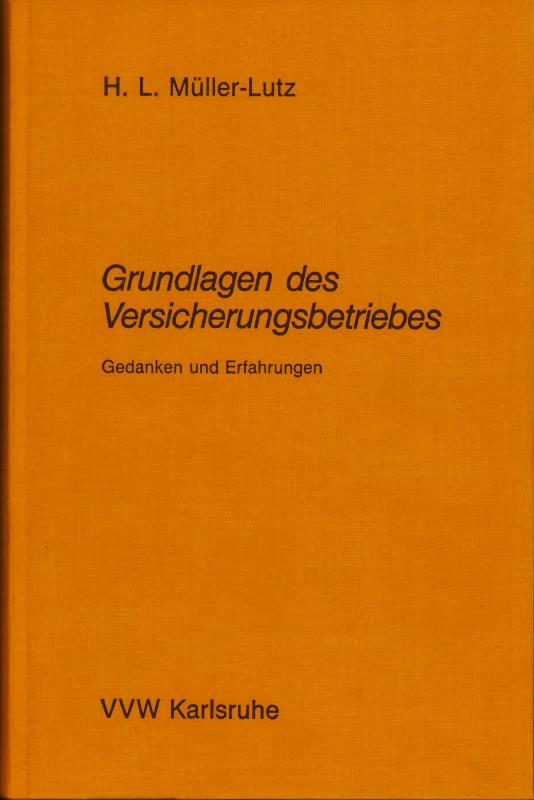 Cover-Bild Grundlagen des Versicherungsbetriebes