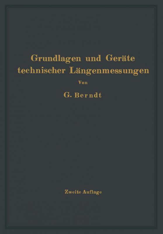 Cover-Bild Grundlagen und Geräte technischer Längenmessungen