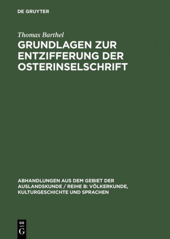 Cover-Bild Grundlagen zur Entzifferung der Osterinselschrift