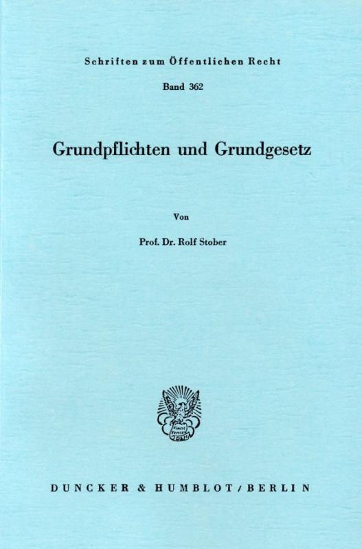 Cover-Bild Grundpflichten und Grundgesetz.