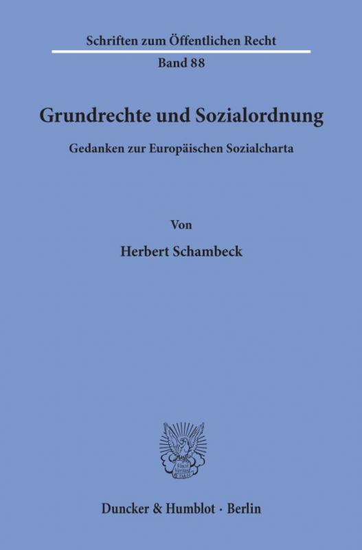Cover-Bild Grundrechte und Sozialordnung.