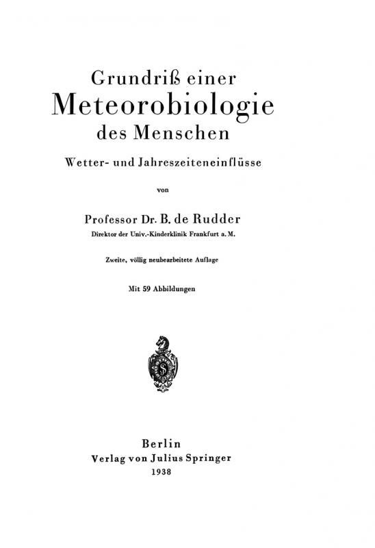 Cover-Bild Grundriß einer Meteorobiologie des Menschen