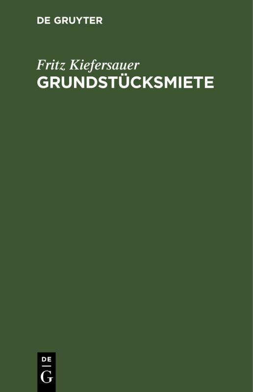 Cover-Bild Grundstücksmiete