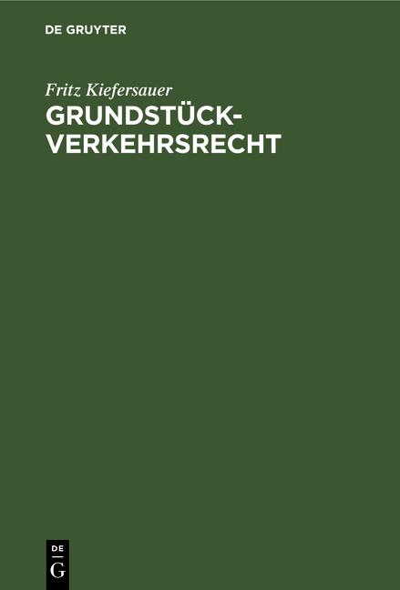 Cover-Bild Grundstückverkehrsrecht