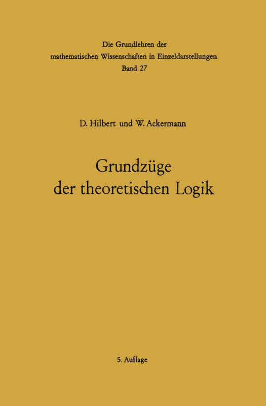 Cover-Bild Grundzüge der theoretischen Logik