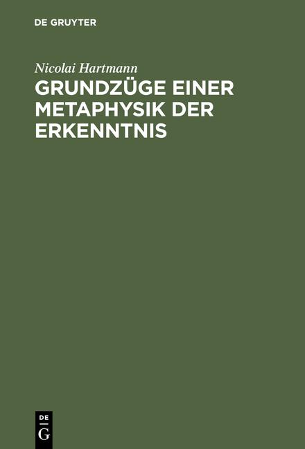 Cover-Bild Grundzüge einer Metaphysik der Erkenntnis