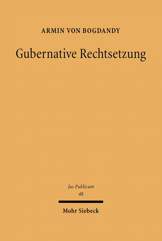 Cover-Bild Gubernative Rechtsetzung