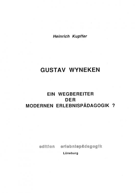 Cover-Bild Gustav Wyneken