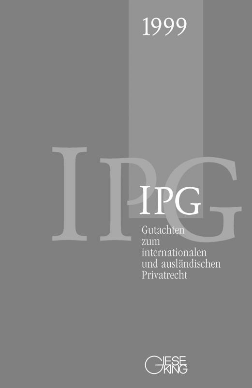 Cover-Bild Gutachten zum internationalen und ausländischen Privatrecht (IGP)1999