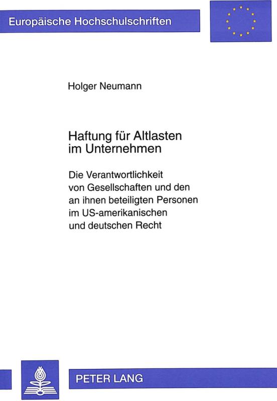 Cover-Bild Haftung für Altlasten im Unternehmen