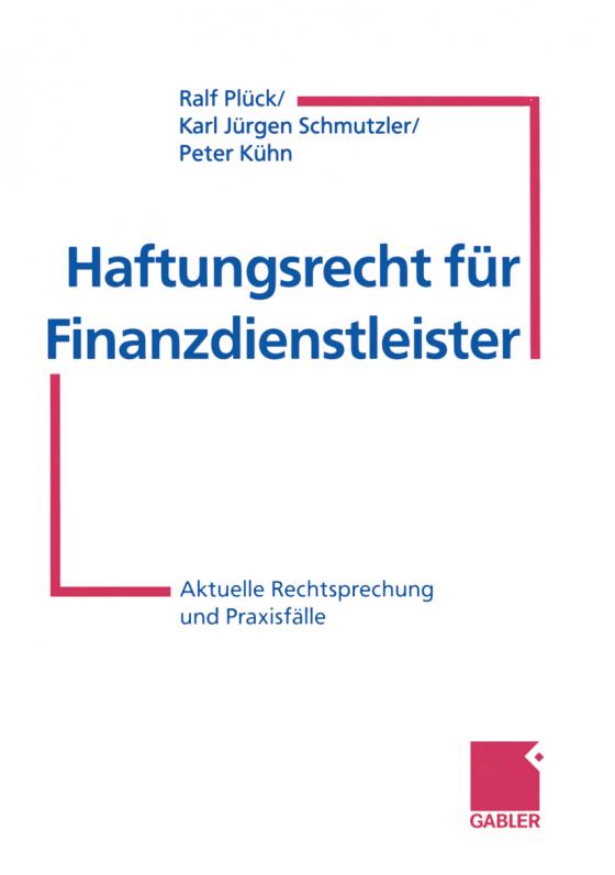 Cover-Bild Haftungsrecht für Finanzdienstleister