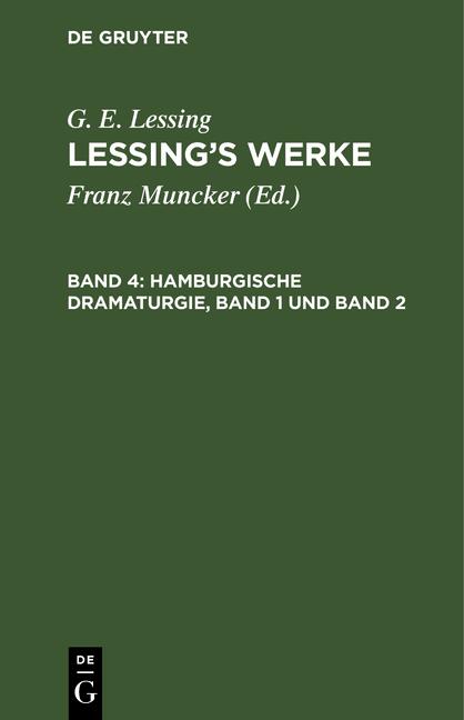 Cover-Bild Hamburgische Dramaturgie, Band 1 und Band 2
