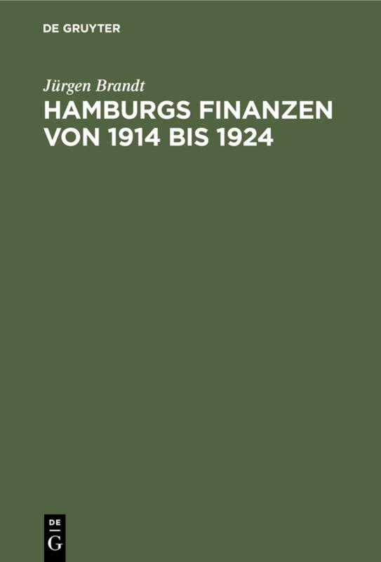 Cover-Bild Hamburgs Finanzen von 1914 bis 1924