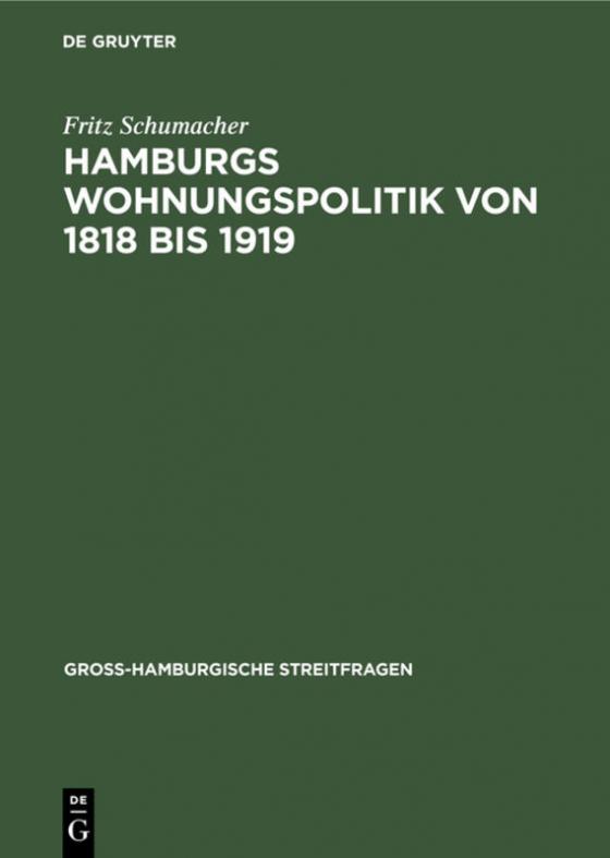 Cover-Bild Hamburgs Wohnungspolitik von 1818 bis 1919