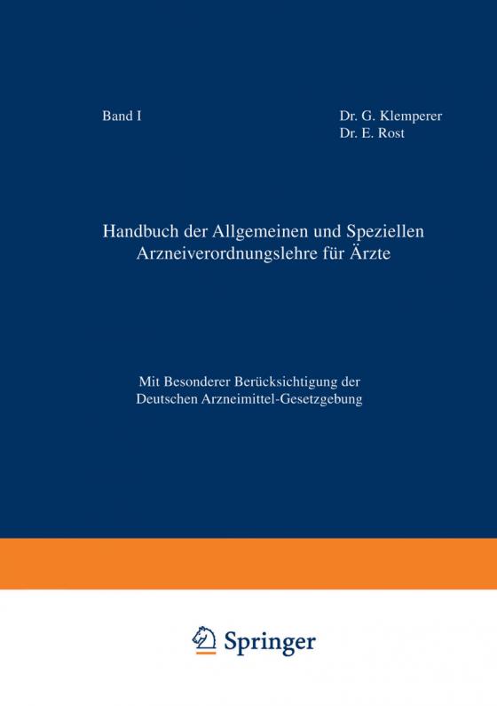 Cover-Bild Handbuch der Allgemeinen und Speziellen Arzneiverordnungslehre für Äzte