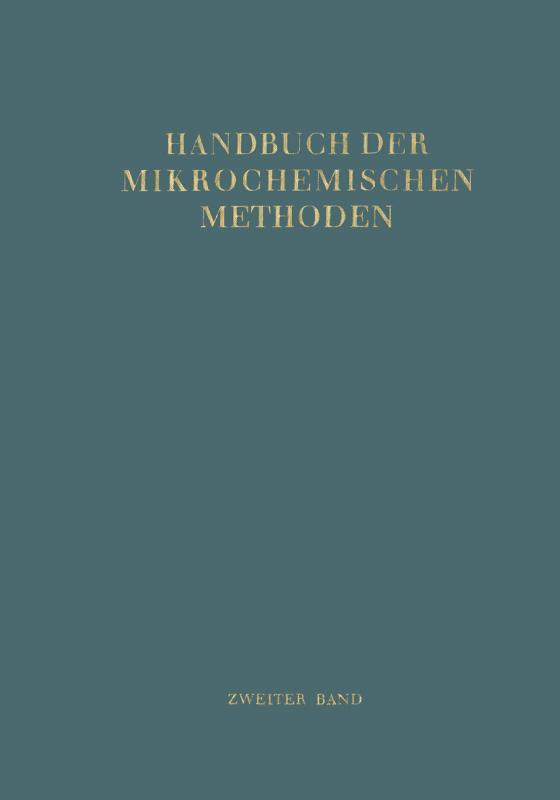 Cover-Bild Handbuch der Mikrochemischen Methoden