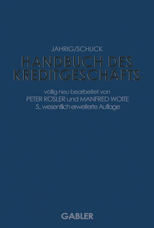 Cover-Bild Handbuch des Kreditgeschäfts