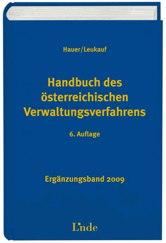 Cover-Bild Handbuch des österreichischen Verwaltungsverfahrens