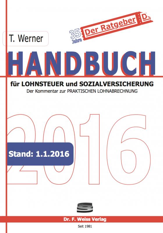 Cover-Bild Handbuch für Lohnsteuer und Sozialversicherung 2016