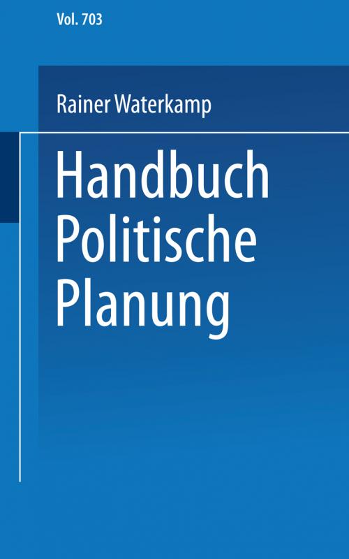 Cover-Bild Handbuch politische Planung