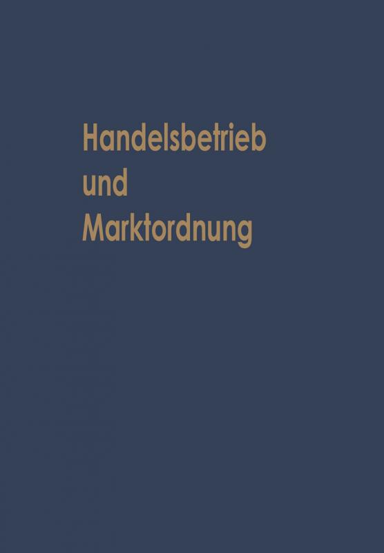 Cover-Bild Handelsbetrieb und Marktordnung