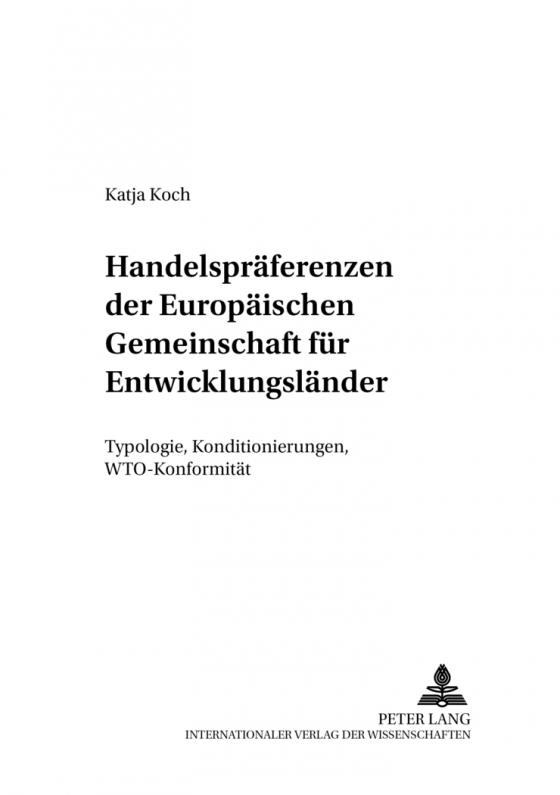 Cover-Bild Handelspräferenzen der Europäischen Gemeinschaft für Entwicklungsländer