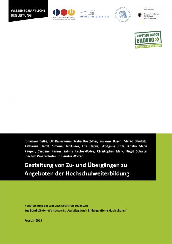 Cover-Bild Handreichung Gestaltung von Zu- und Übergängen zu Angeboten der Hochschulweiterbildung