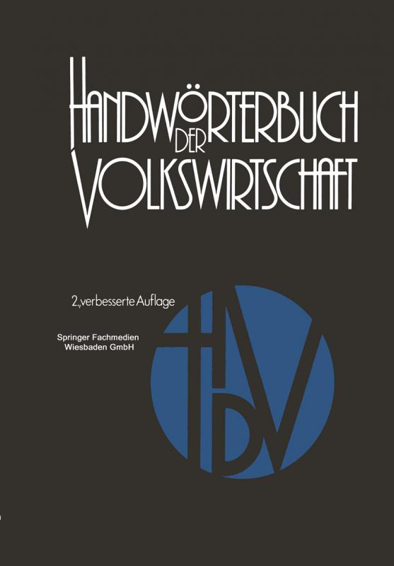 Cover-Bild Handwörterbuch der Volkswirtschaft