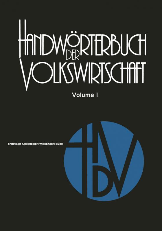 Cover-Bild Handwörterbuch der Volkswirtschaft