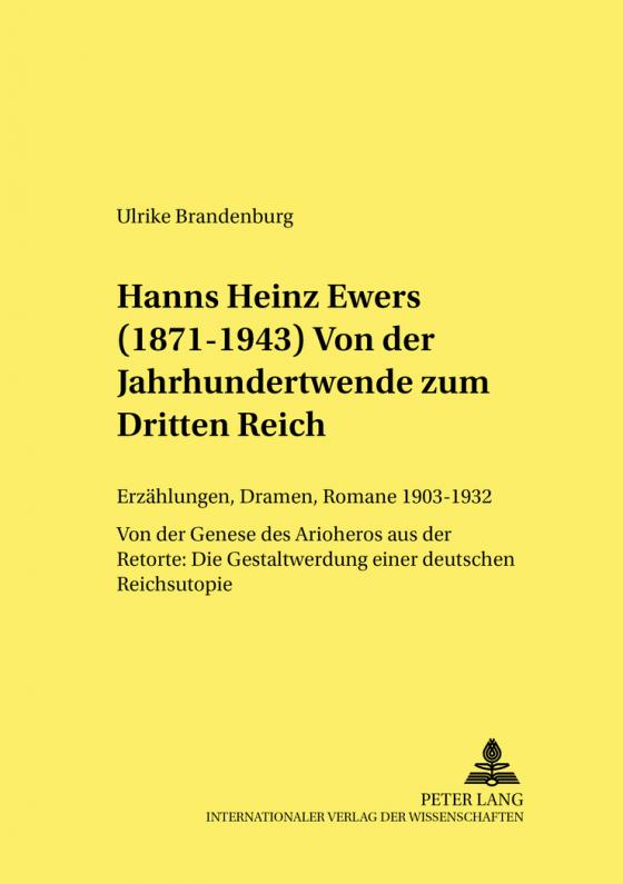 Cover-Bild Hanns Heinz Ewers (1871-1943). Von der Jahrhundertwende zum Dritten Reich