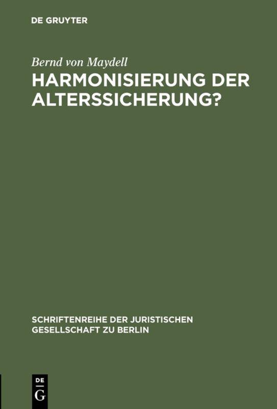 Cover-Bild Harmonisierung der Alterssicherung?