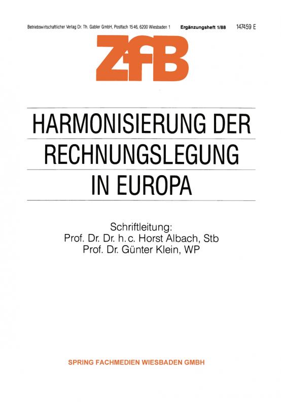 Cover-Bild Harmonisierung der Rechnungslegung in Europa