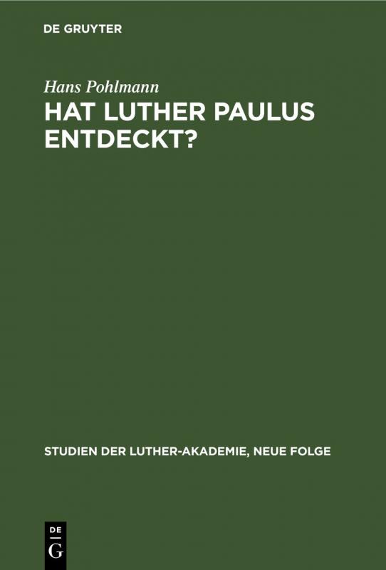 Cover-Bild Hat Luther Paulus Entdeckt?