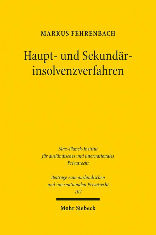 Cover-Bild Haupt- und Sekundärinsolvenzverfahren