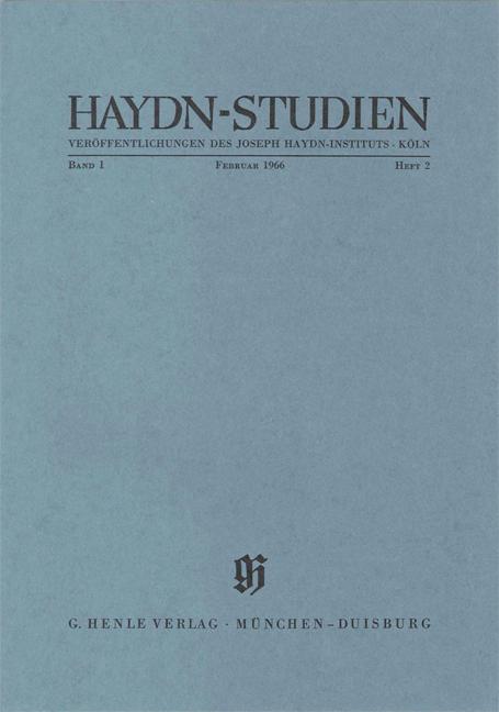 Cover-Bild Haydn Studien. Veröffentlichungen des Joseph Haydn-Instituts Köln. Band I, Heft 2, Februar 1966