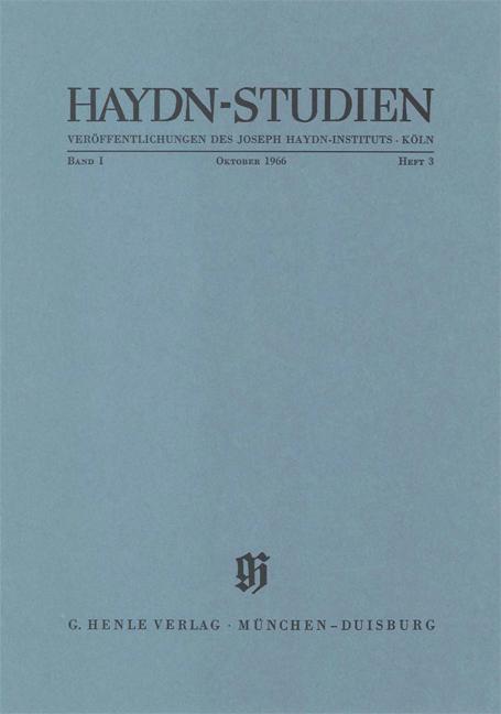 Cover-Bild Haydn Studien. Veröffentlichungen des Joseph Haydn-Instituts Köln. Band I, Heft 3, Oktober 1666