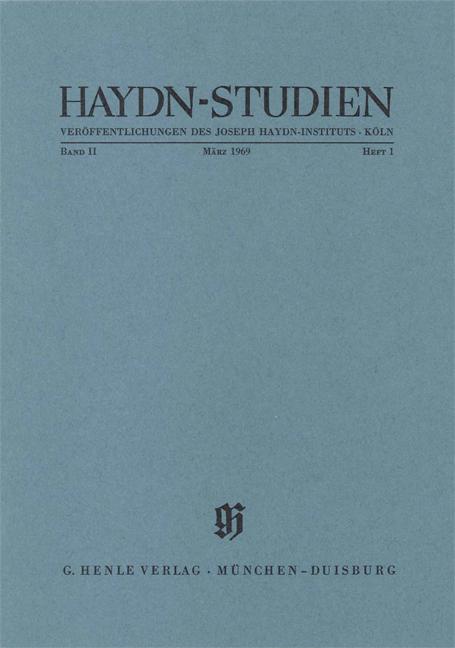 Cover-Bild Haydn Studien. Veröffentlichungen des Joseph Haydn-Instituts Köln. Band II, Heft 1, März 1969