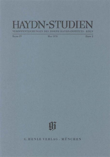 Cover-Bild Haydn-Studien. Veröffentlichungen des Joseph Haydn-Instituts Köln. Band IV, Heft 2, Mai 1978