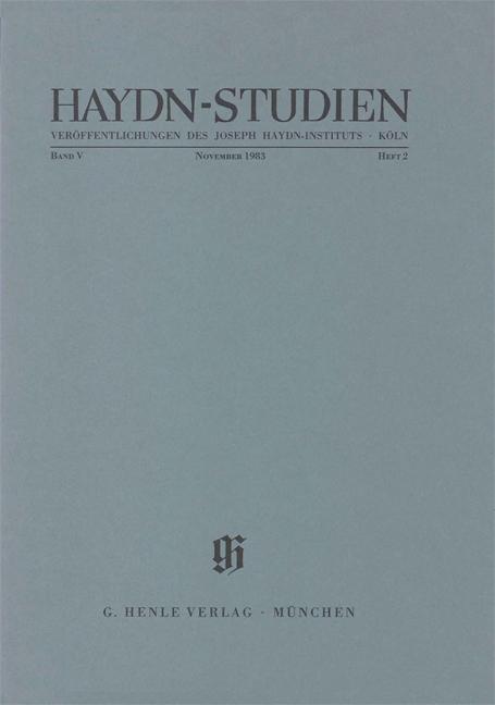 Cover-Bild Haydn-Studien. Veröffentlichungen des Joseph Haydn-Instituts Köln. Band V, Heft 2, März 1982