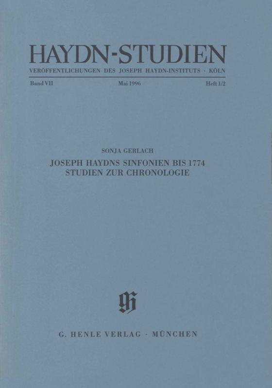 Cover-Bild Haydn-Studien. Veröffentlichungen des Joseph Haydn-Instituts Köln. Band VII, Heft 1/2, Mai 1996