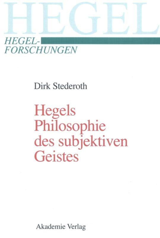 Cover-Bild Hegels Philosophie des subjektiven Geistes