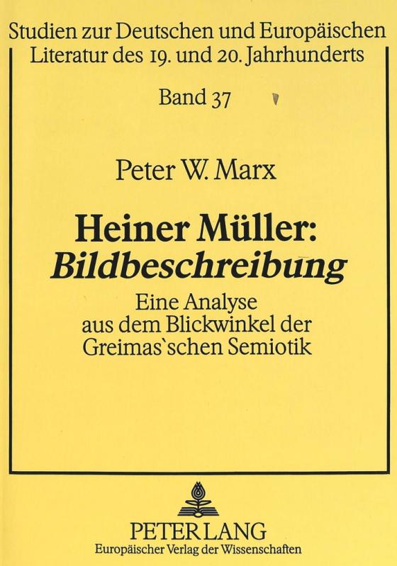 Cover-Bild Heiner Müller: «Bildbeschreibung»