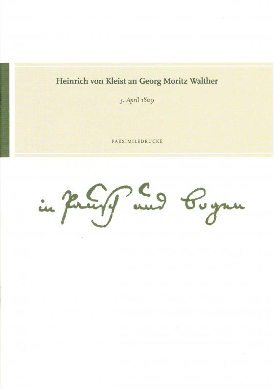 Cover-Bild Heinrich von Kleist an Georg Moritz Walther. 5. April 1809