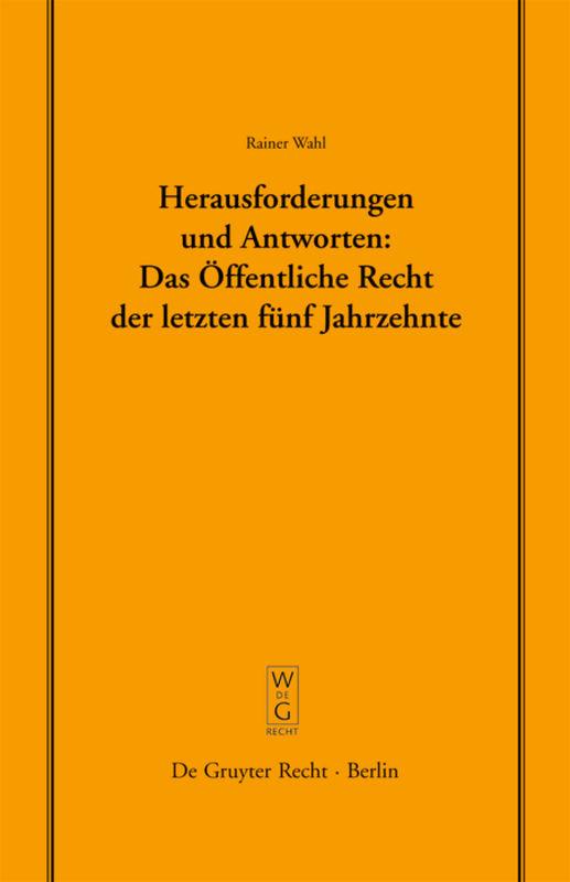 Cover-Bild Herausforderungen und Antworten: Das Öffentliche Recht der letzten fünf Jahrzehnte