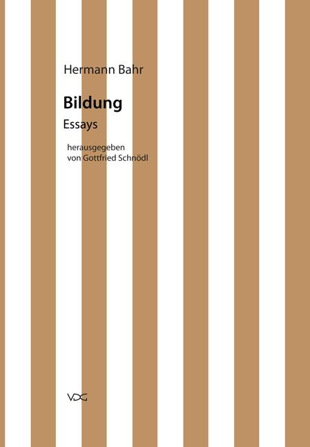 Cover-Bild Hermann Bahr / Bildung