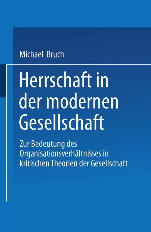 Cover-Bild Herrschaft in der modernen Gesellschaft