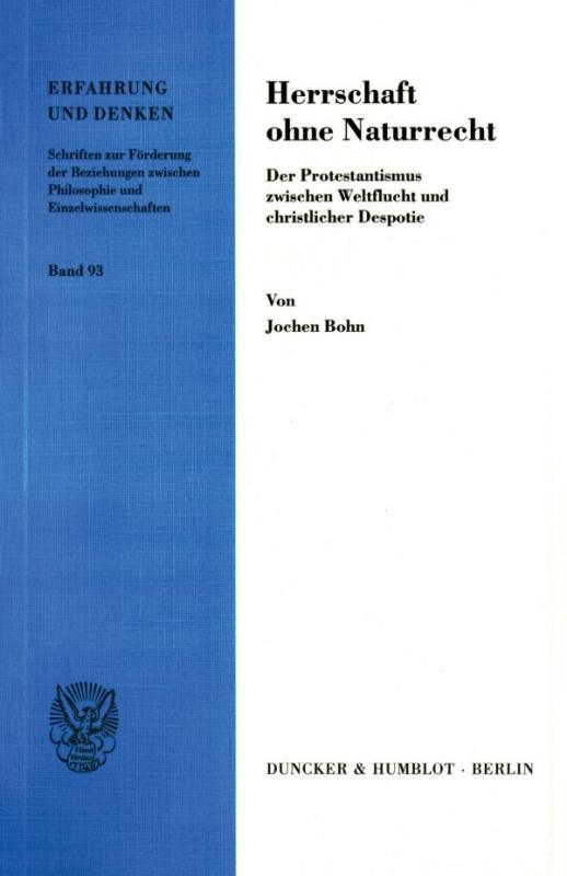 Cover-Bild Herrschaft ohne Naturrecht.
