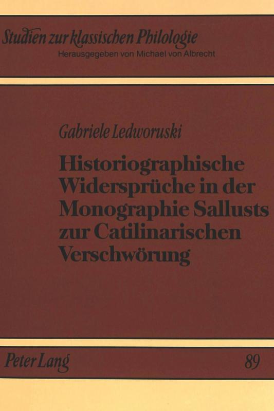 Cover-Bild Historiographische Widersprüche in der Monographie Sallusts zur Catilinarischen Verschwörung