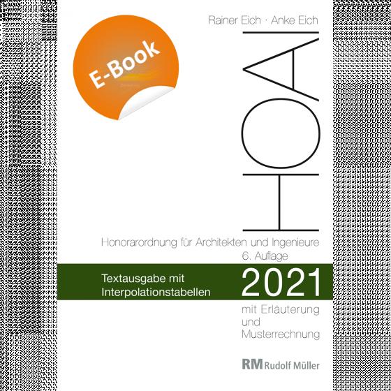 Cover-Bild HOAI 2021 – Textausgabe mit Interpolationstabellen - E-Book (PDF)